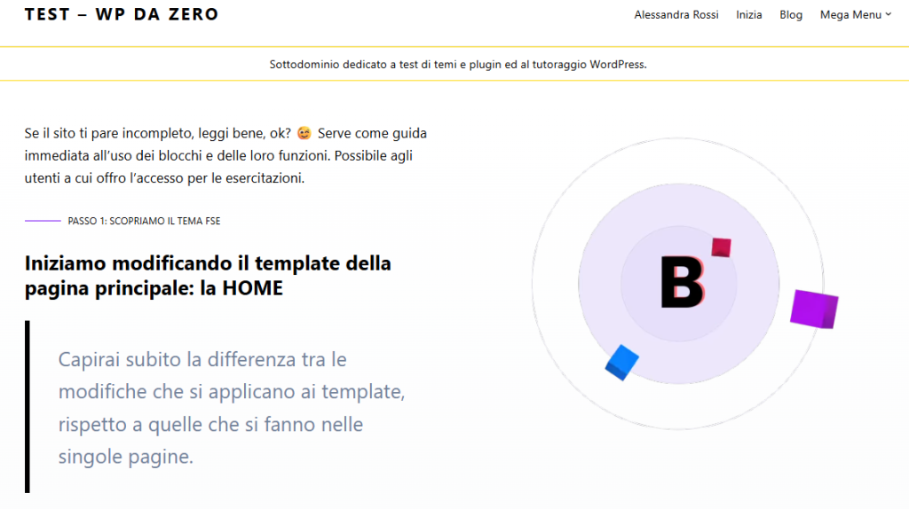 website for WordPress tutoring in italian